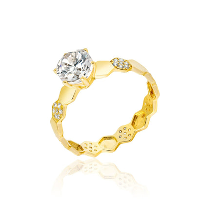 18K Pure Gold Stone Ring