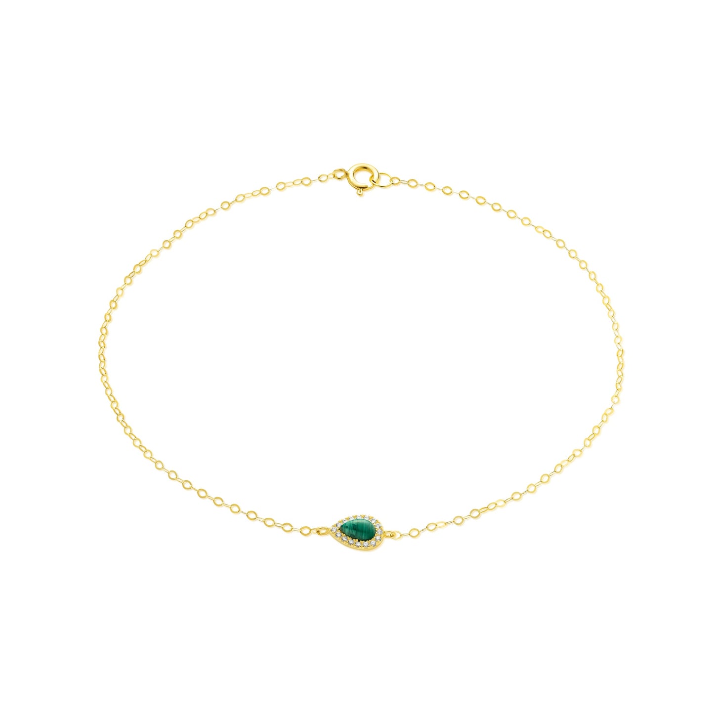 18K Pure Gold Fine Stone Bracelet