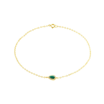 18K Pure Gold Fine Stone Bracelet