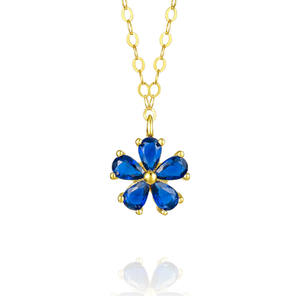 18K Pure Gold Flower Necklace