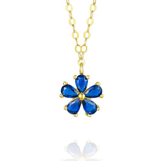 18K Pure Gold Flower Necklace