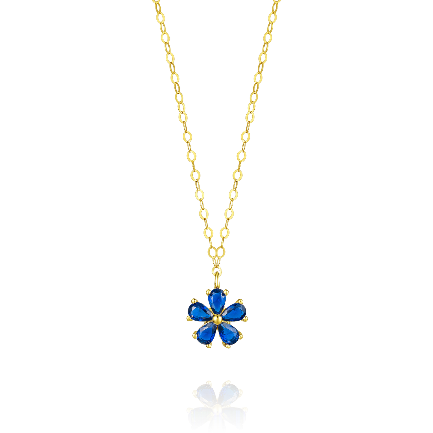 18K Pure Gold Flower Necklace