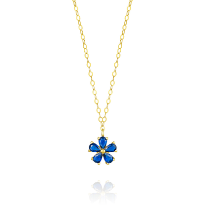 18K Pure Gold Flower Necklace