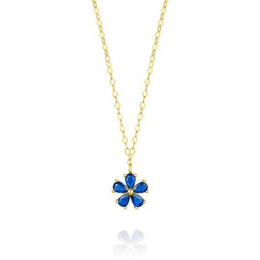 18K Pure Gold Flower Necklace