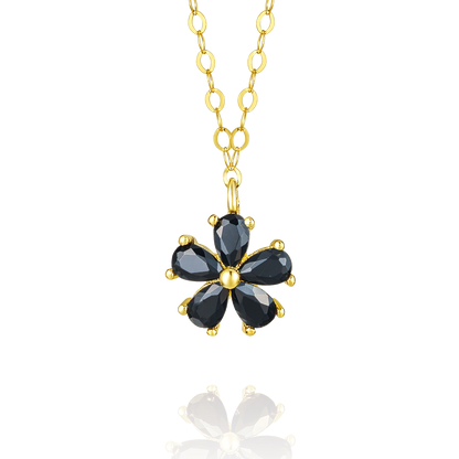 18K Pure Gold Flower Necklace