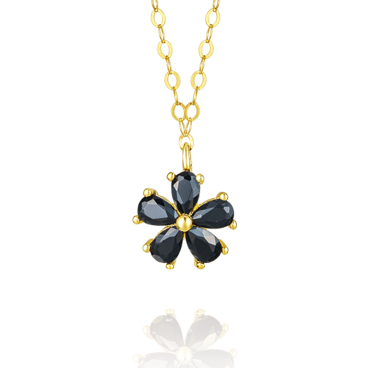 18K Pure Gold Flower Necklace