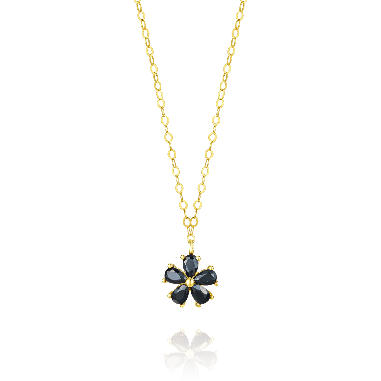 18K Pure Gold Flower Necklace