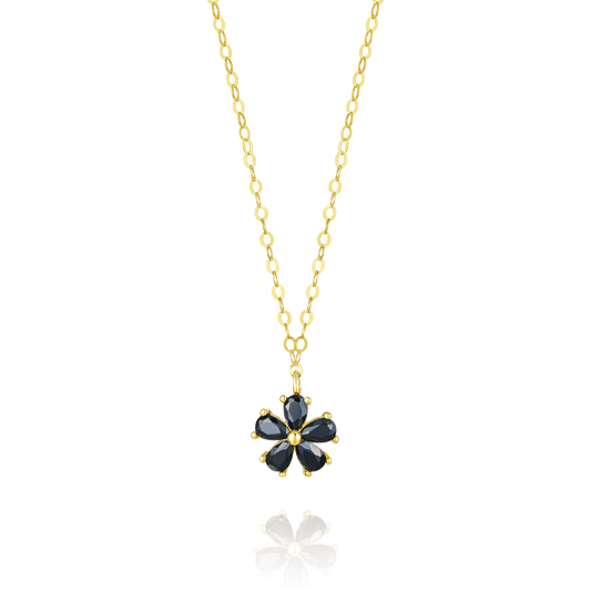 18K Pure Gold Flower Necklace