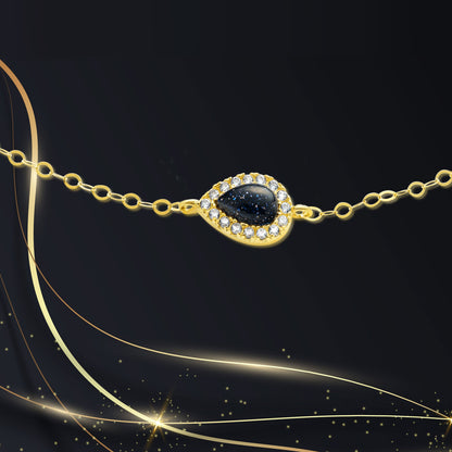 18K Pure Gold Fine Stone Bracelet