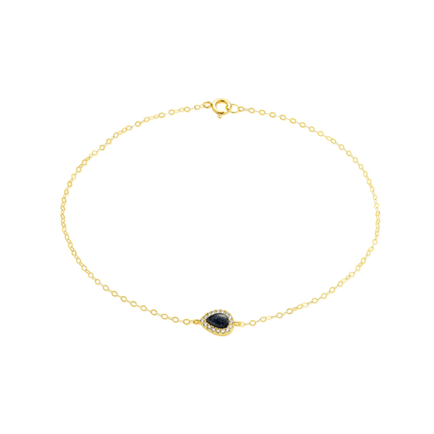18K Pure Gold Fine Stone Bracelet