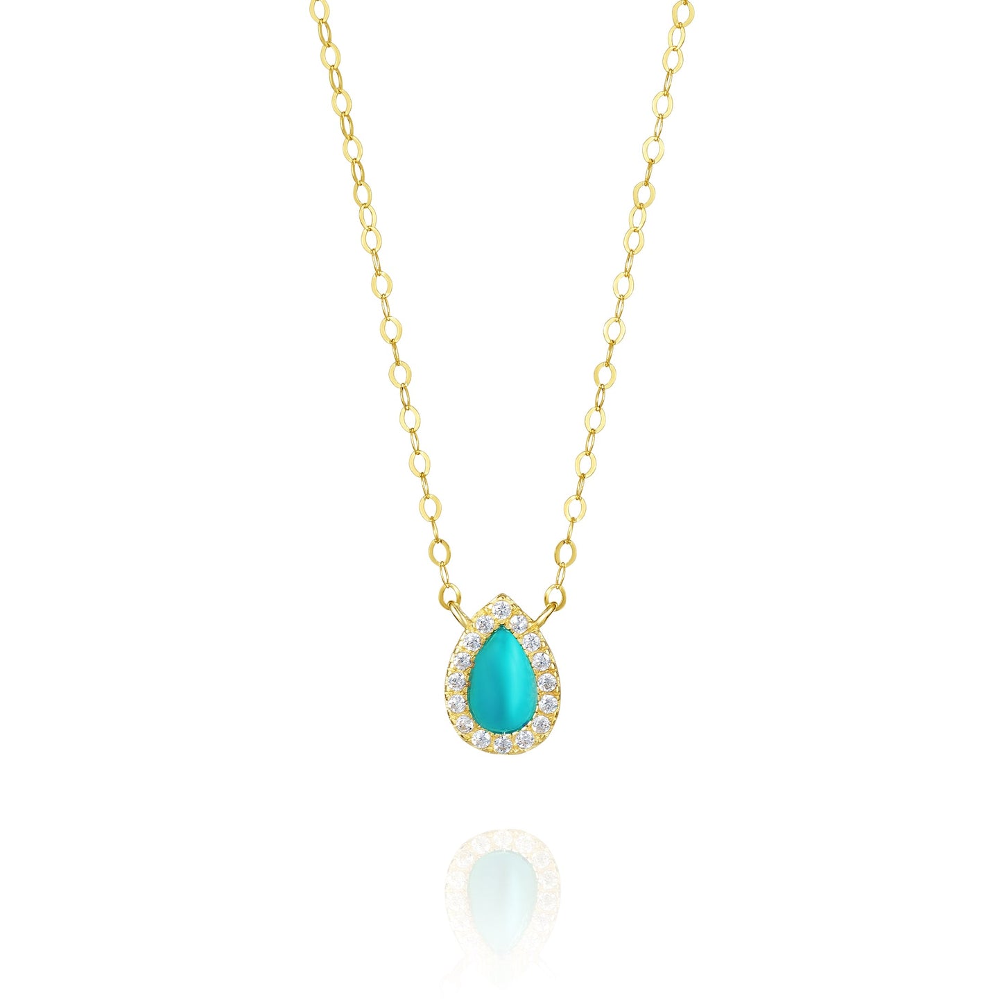 18K Pure Gold Skye Blue Stone Necklace