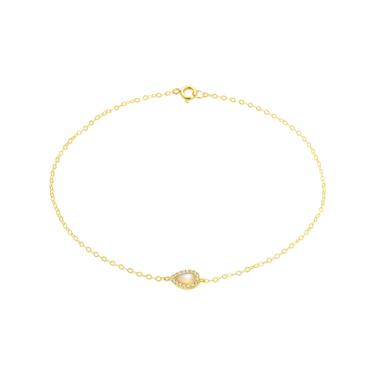 18K Pure Gold Fine Stone Bracelet