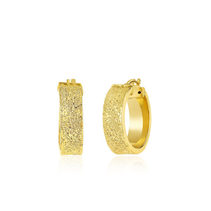 18K Pure Gold Round Loop Earrings