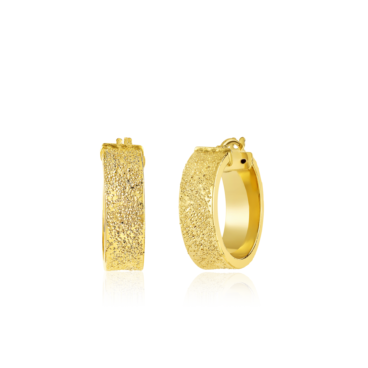18K Pure Gold Round Loop Earrings