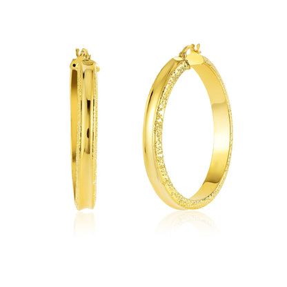 18K Pure Gold Round Loop Earrings