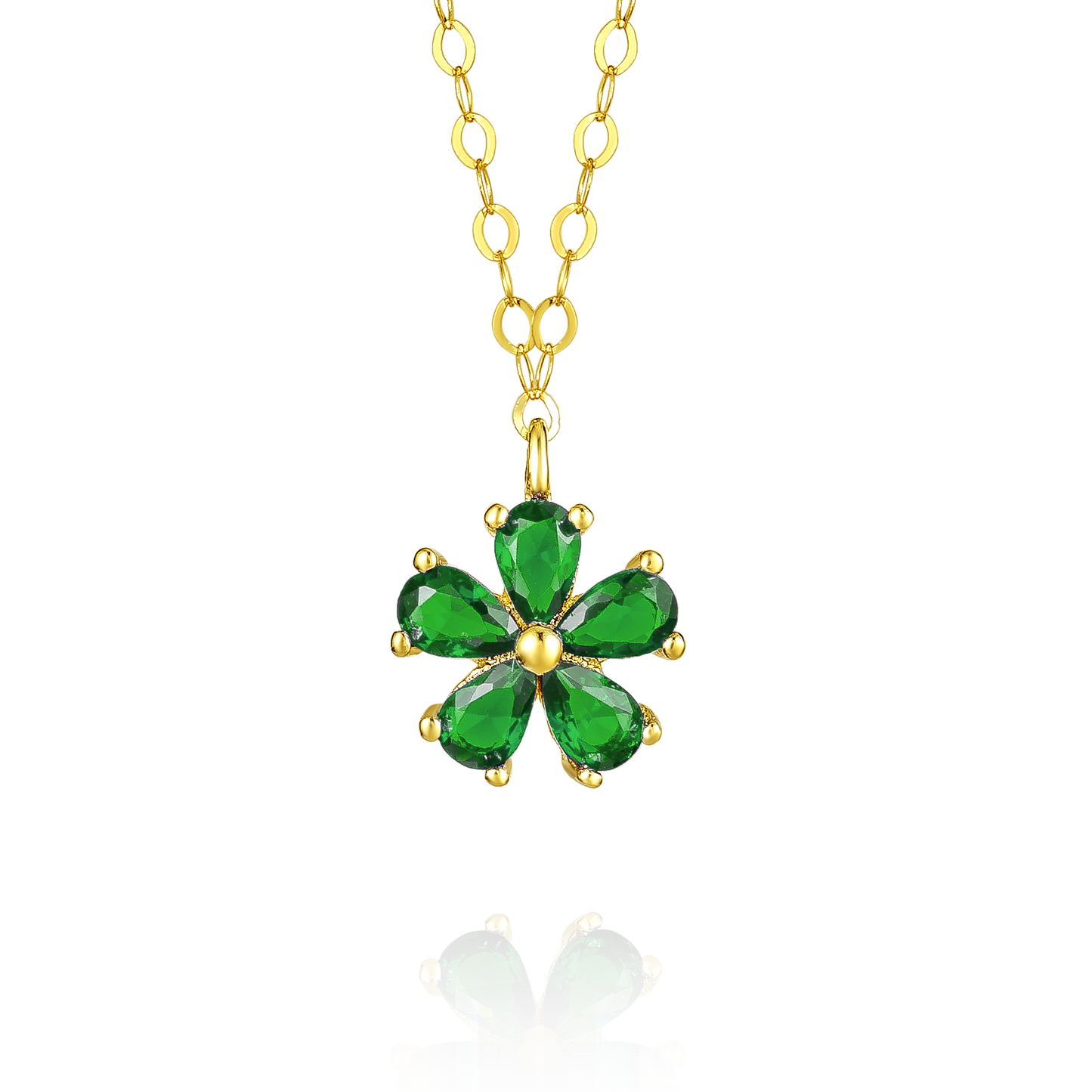 18K Pure Gold Flower Necklace