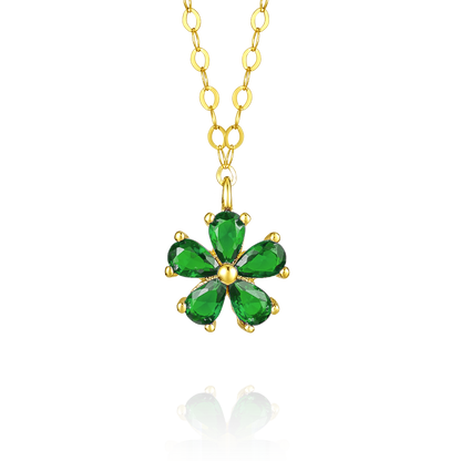 18K Pure Gold Flower Necklace