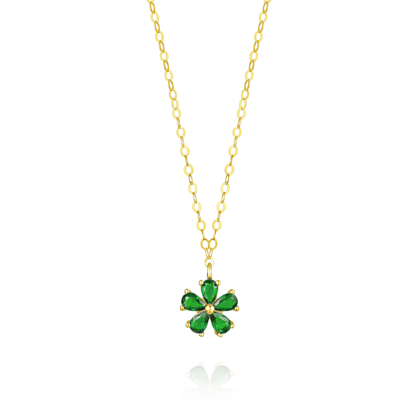 18K Pure Gold Flower Necklace