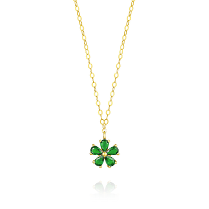 18K Pure Gold Flower Necklace
