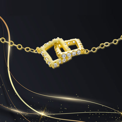 18K Pure Gold Stone Bracelet
