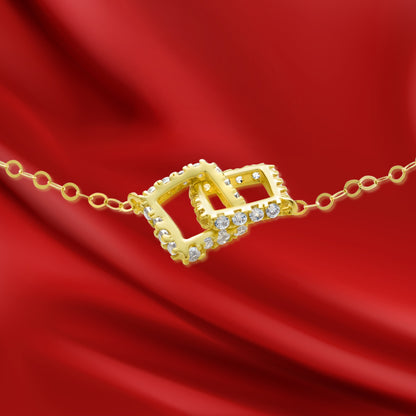 18K Pure Gold Stone Bracelet