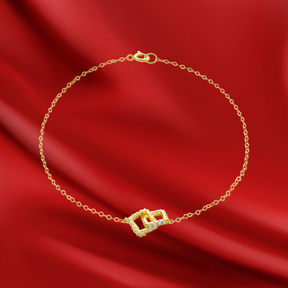18K Pure Gold Stone Bracelet