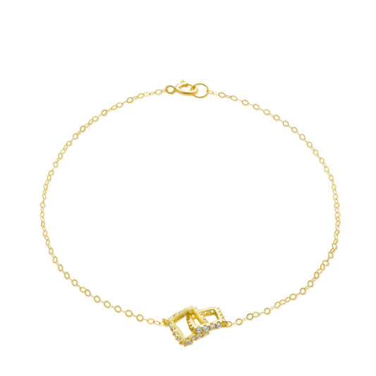18K Pure Gold Stone Bracelet