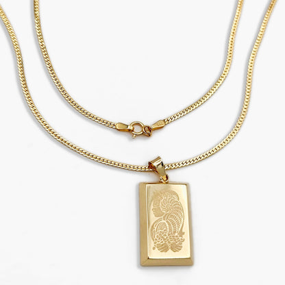 18K Pure Gold Bar Necklace