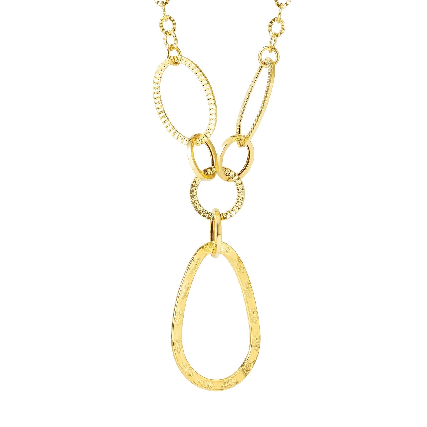 18K Pure Gold Oval Linked Necklace