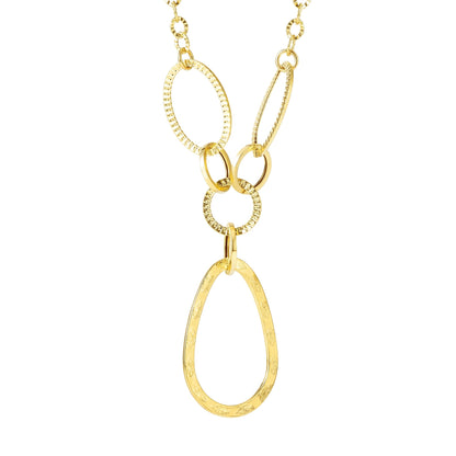 18K Pure Gold Oval Linked Necklace
