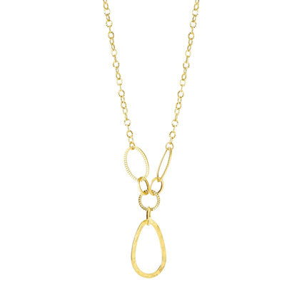 18K Pure Gold Oval Linked Necklace
