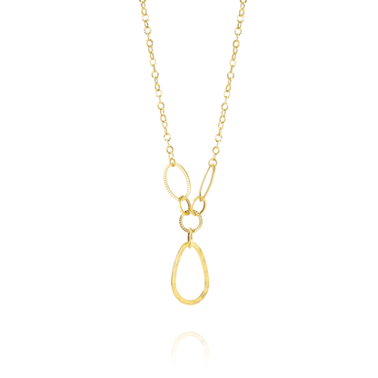 18K Pure Gold Oval Linked Necklace
