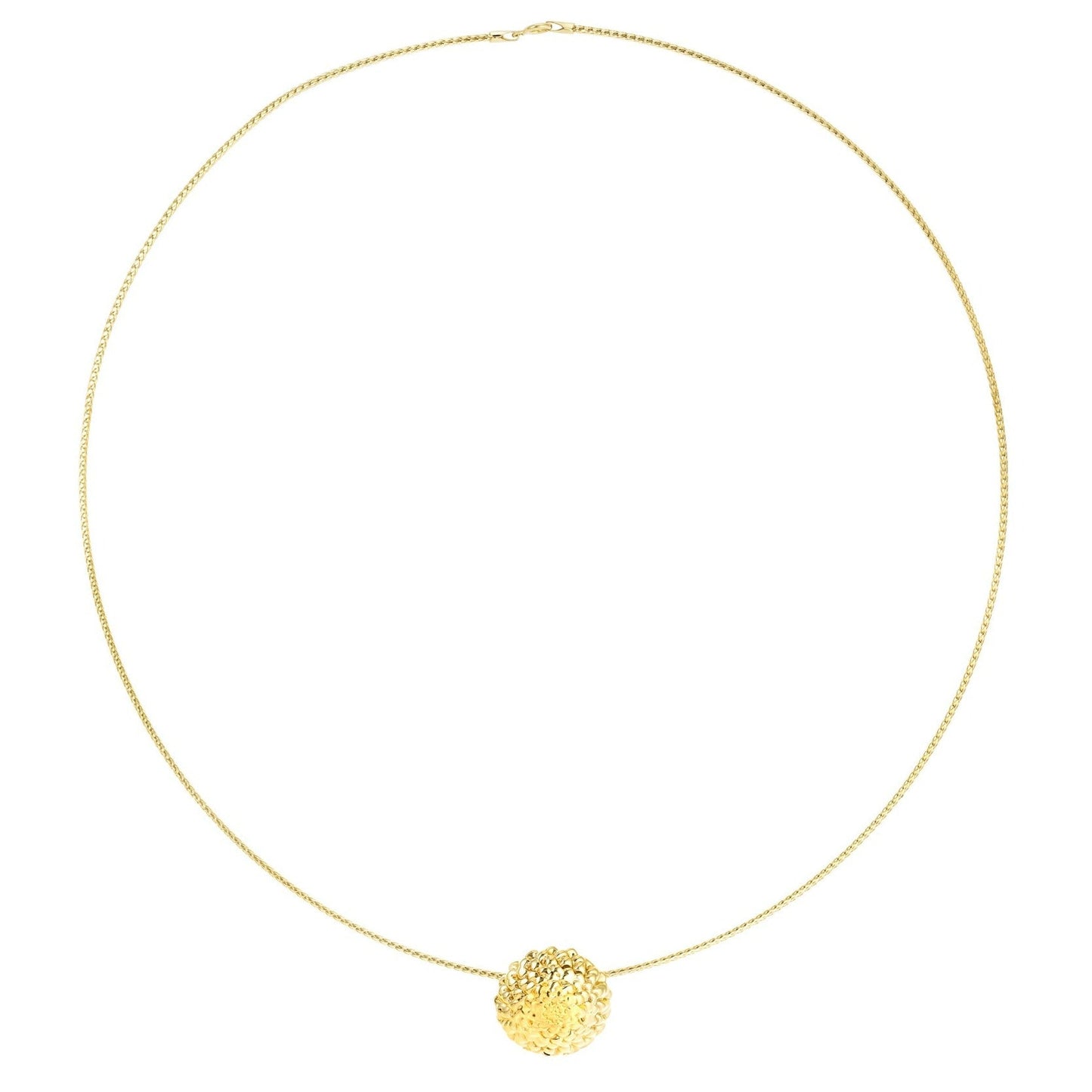 18K Pure Gold Flower Necklace