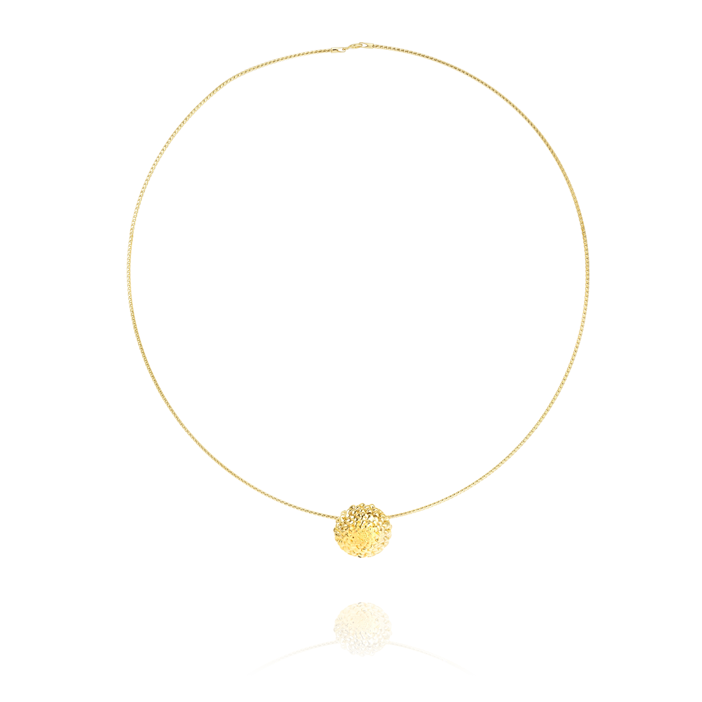 18K Pure Gold Flower Necklace