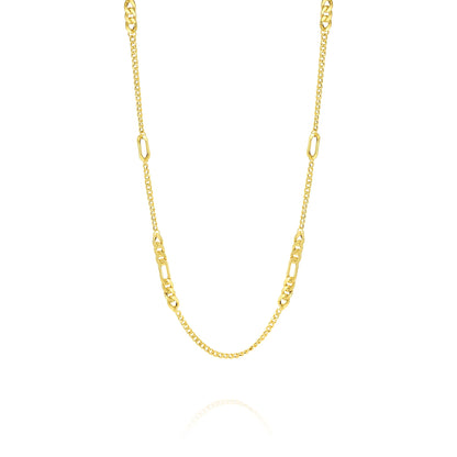 18K Pure Gold Elegant Linked Necklace