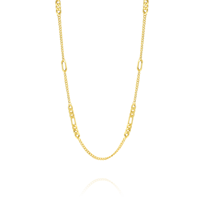 18K Pure Gold Elegant Linked Necklace