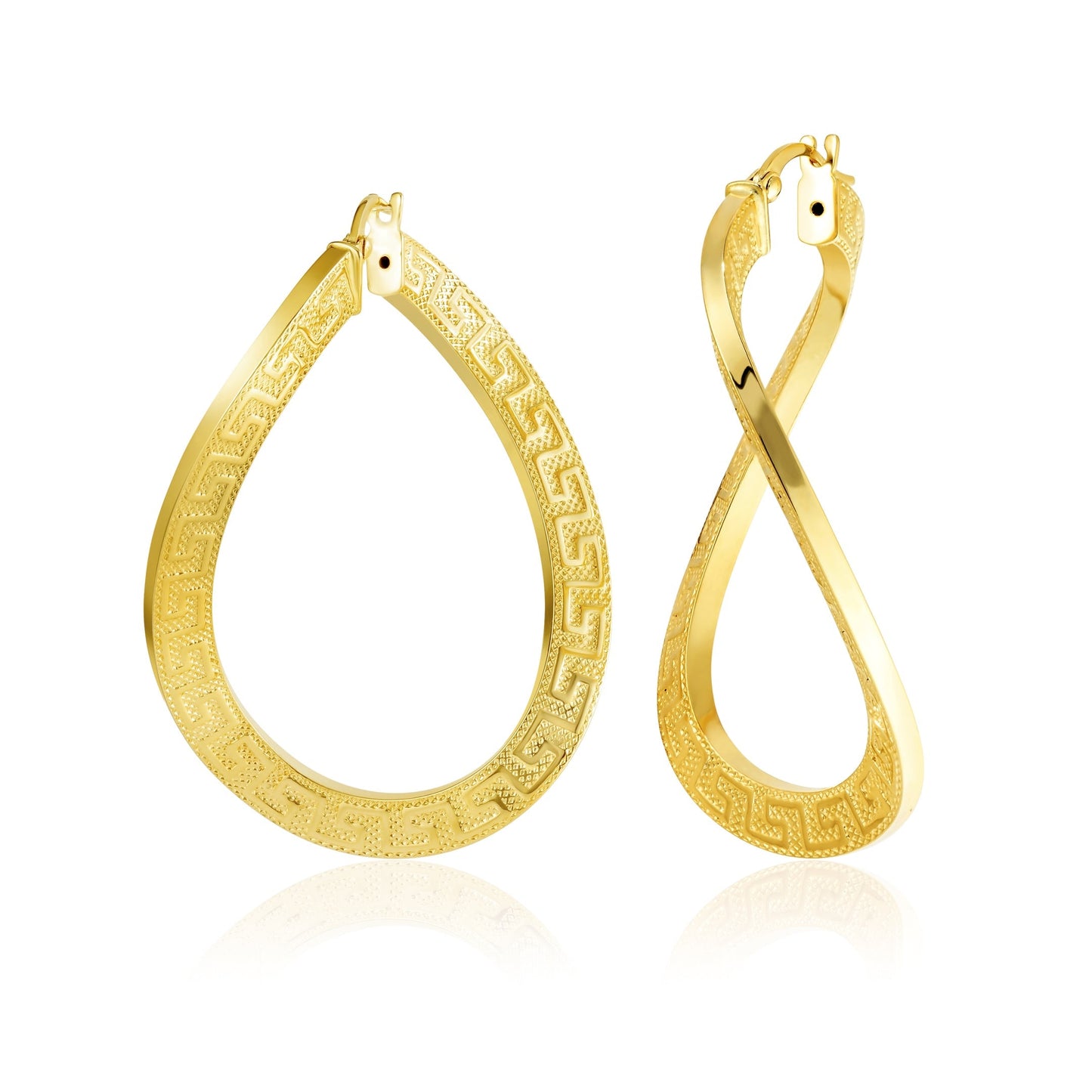 18K Pure Gold Twisted Loop Earrings