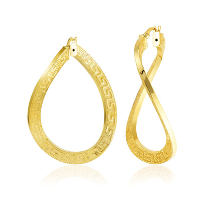 18K Pure Gold Twisted Loop Earrings