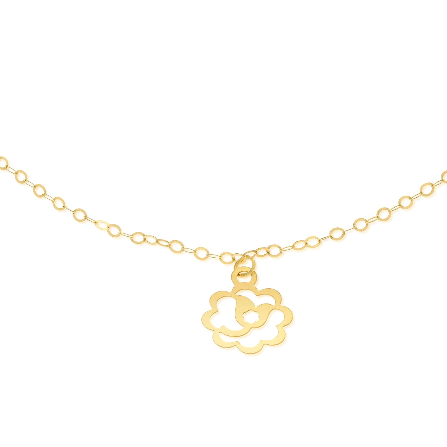 18K Pure Gold Fine Flower Bracelet