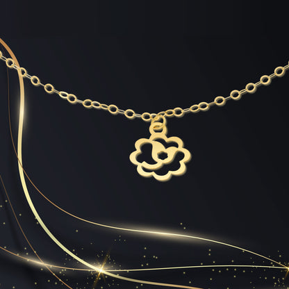 18K Pure Gold Fine Flower Bracelet