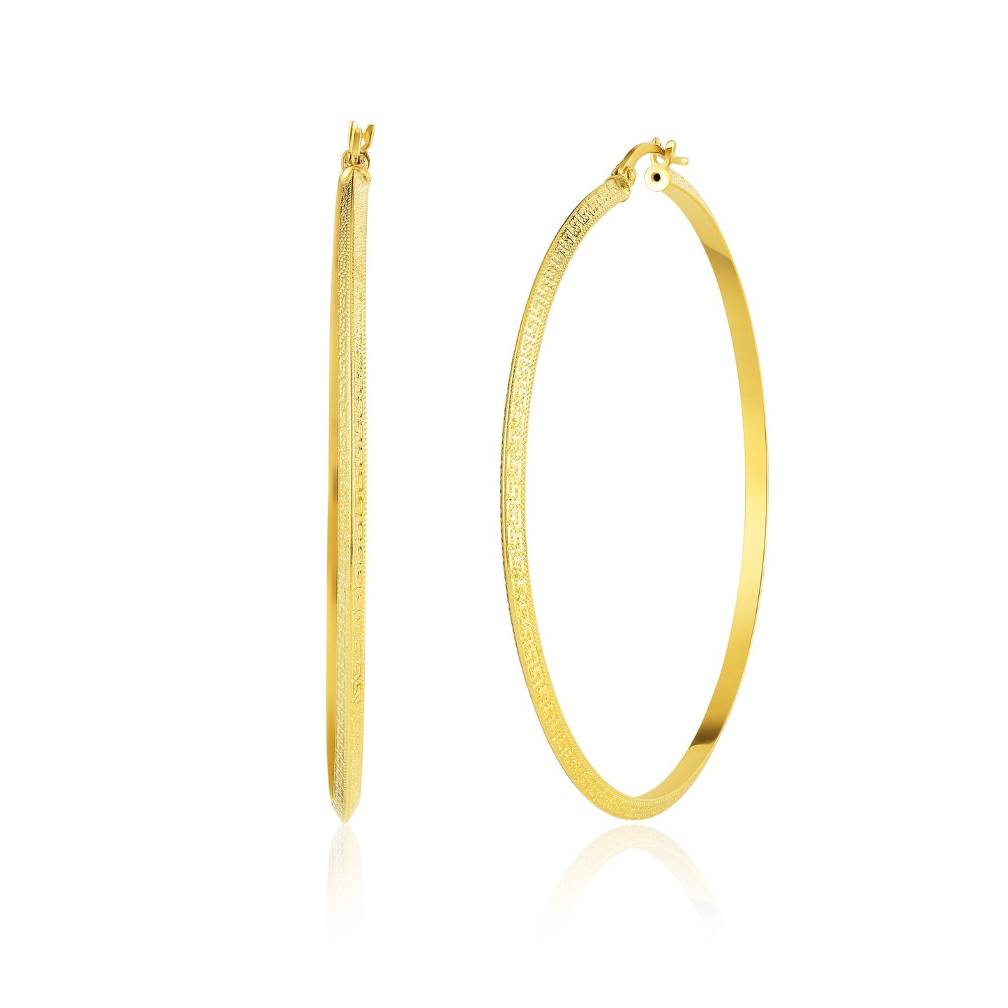 18K Pure Gold Round Loop Earrings