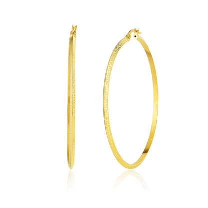 18K Pure Gold Round Loop Earrings