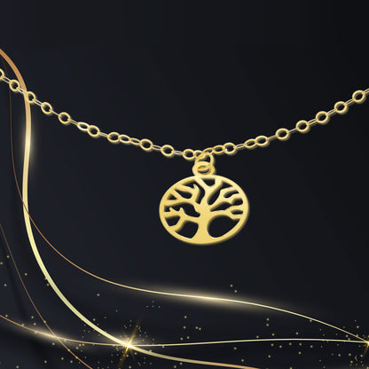 18K Pure Gold Fine Tree Bracelet