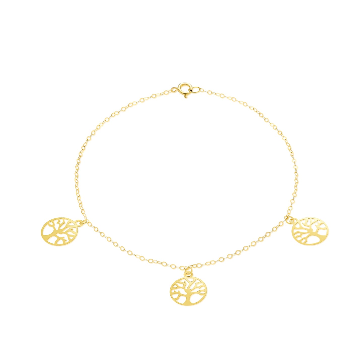 18K Pure Gold Fine Tree Bracelet