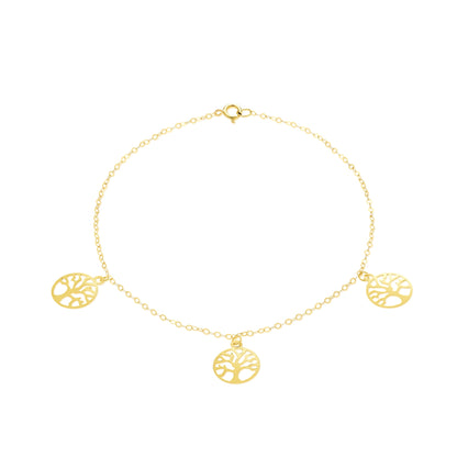 18K Pure Gold Fine Tree Bracelet