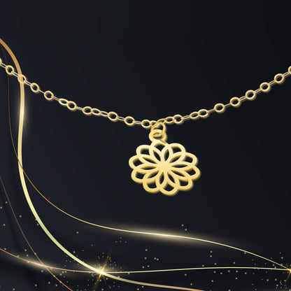 18K Pure Gold Fine Flower Bracelet