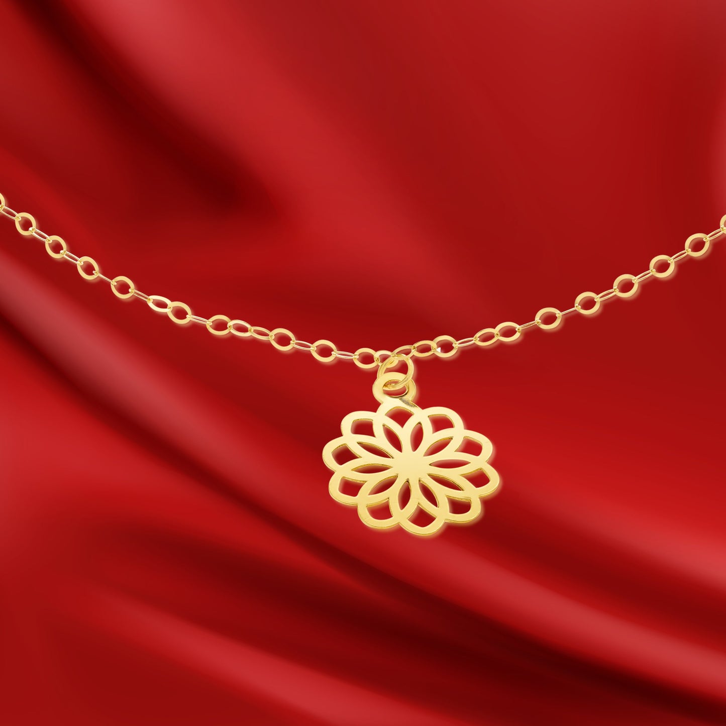 18K Pure Gold Fine Flower Bracelet