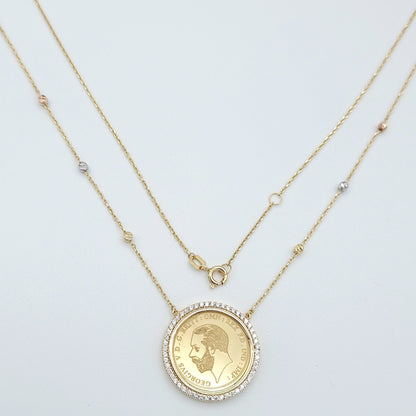 18K Pure Gold Elegant Religious Necklace