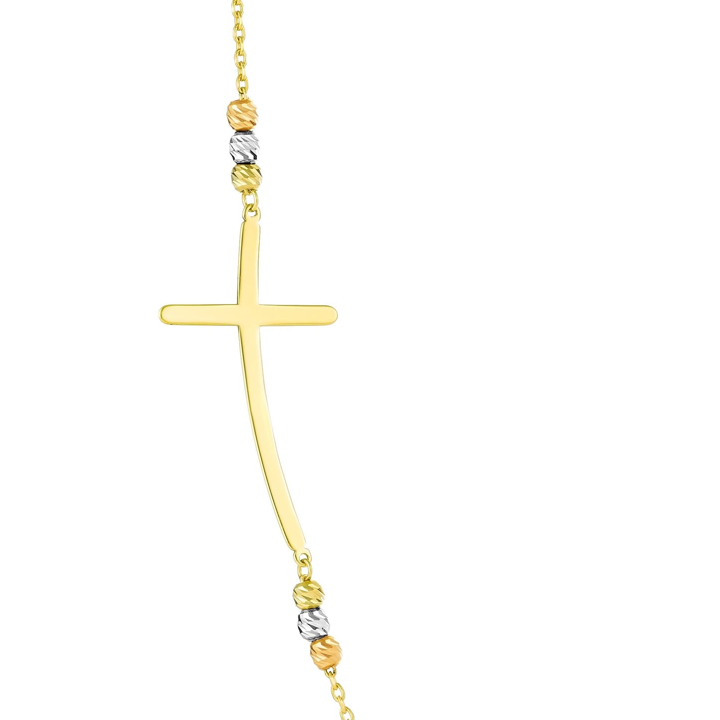 18K Pure Gold Cross Seed Necklace