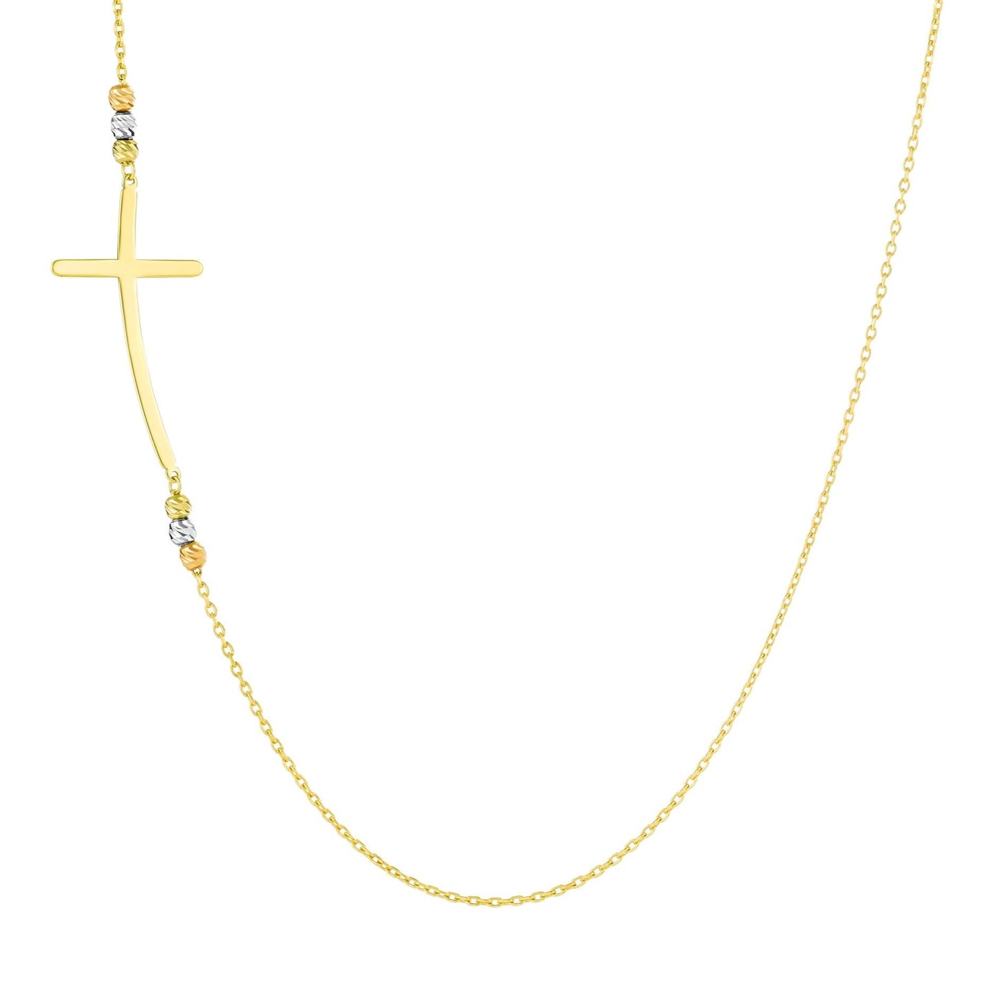 18K Pure Gold Cross Seed Necklace